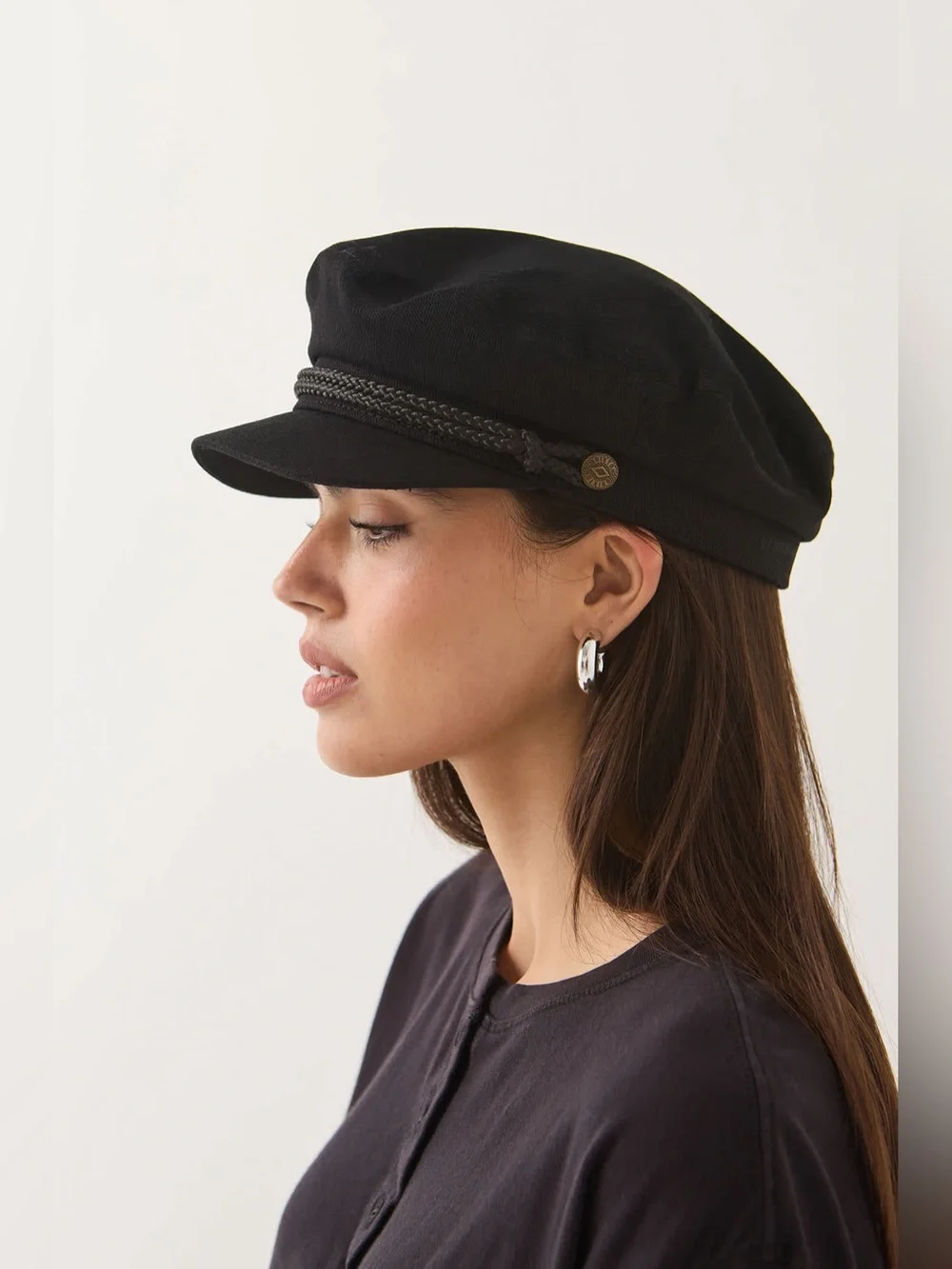 Brixton Fiddler Fisherman Cap, Black, NWT, Size S
